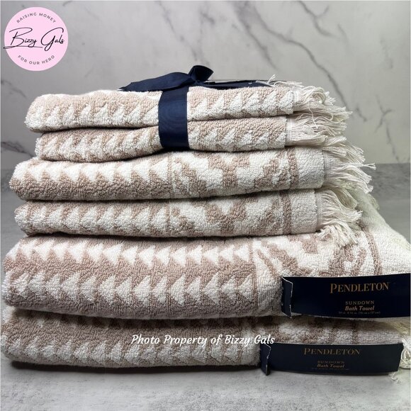 Pendleton 6 Piece Sundown Cement Bath Towels Set - Picture 1 of 8